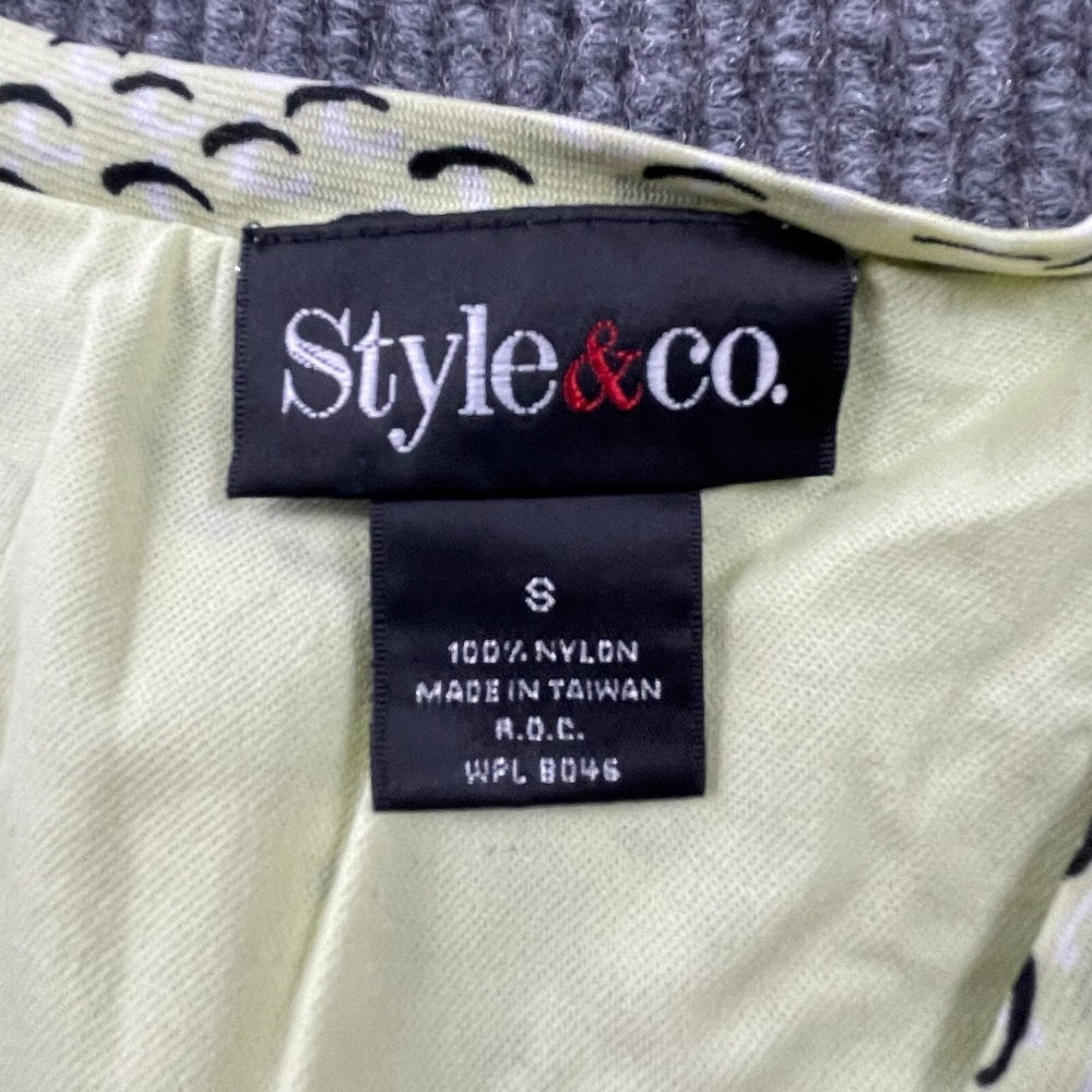 Style Co Tank Top Womens Small S Green All Over Print Lined Nylon Sleeveless‎ - Picture 6 of 11